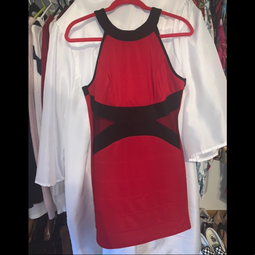red halter dress